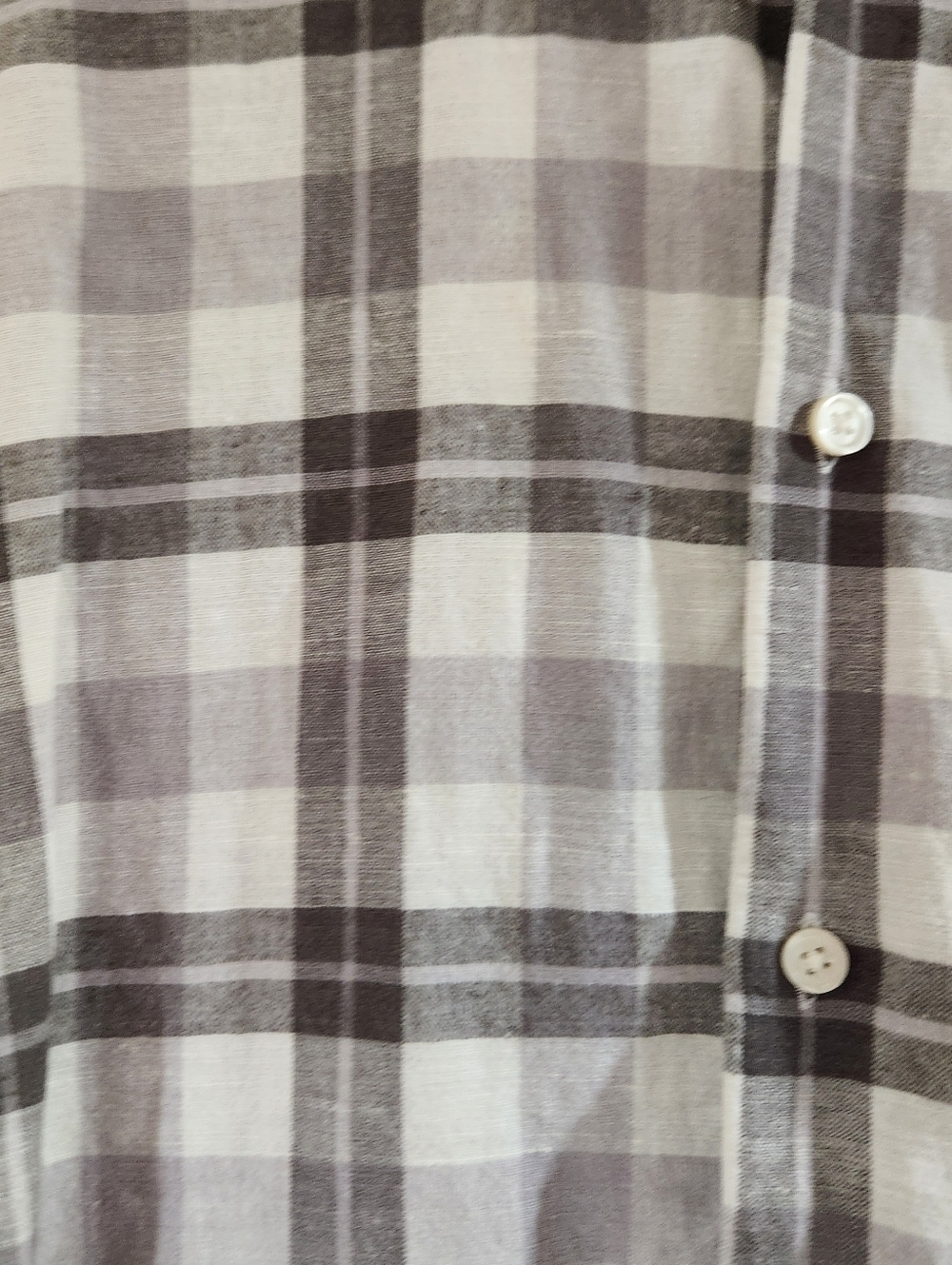 Banana Republic Plaid Button Down Shirt Linen Blend Beige Size XL - Picture 2 of 5
